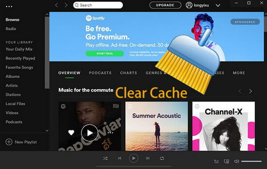 clear application cache on mac for spotify
